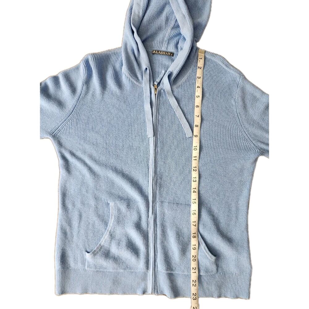 Alashan Cotton Cashmere Terry Stitch Full Zip Hoodie Cardigan Size Medium - Picture 9 of 9